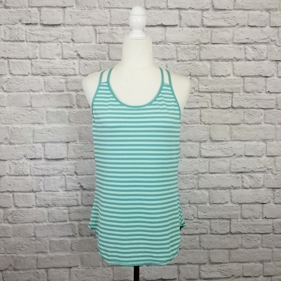 Calia by Carrie Underwood green striped waffle knit racerback tank top size M - Picture 2 of 10